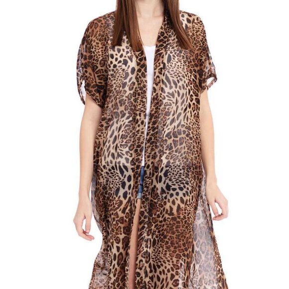 T.P.O Other - Women’s Leopard Print anima print kimono  Swimsuit cover up